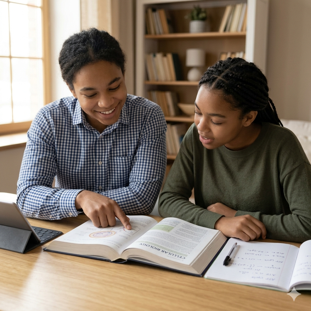 Tutor giving one-on-one personalized lesson to a student